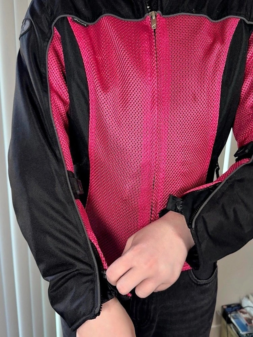 Joe Rocket Women's Color Block Motorcycle Jacket in Black & Pink